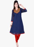 Jazzup Blue Embroidered Kurta