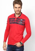 KILLER Red Printed Polo T-Shirts