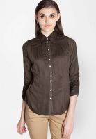 Kaaryah Brown Solid Shirt