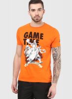 Kappa Orange Regular Fit Round Neck T-Shirt