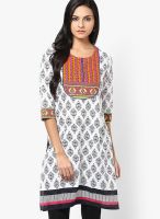 Karigari White Printed Kurta