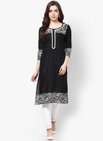 Kira Black Printed Kurta