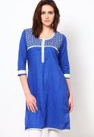 Kira Blue Embroidered Kurtis