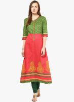 Kurti'S Green Printed Kurtis