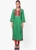 Kurti'S Green Printed Kurtis