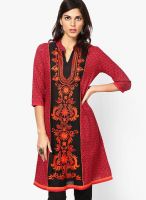 Kurti'S Red Embroidered Kurtis