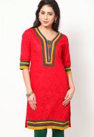 Kurti'S Red Printed Kurtas