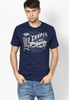 Lee Cooper Blue Printed Round Neck T-Shirts