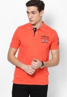 Lee Cooper Red Printed Polo T-Shirts