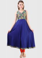 Libas Blue Printed Anarkali