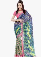 Lookslady Blue Printed Saree