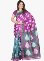 Lookslady Purple Printed Saree