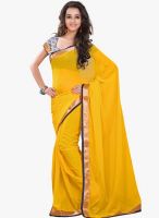 Lookslady Yellow Solid Saree