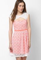 MB Dreamy Ivory Lace With Contrast Neon Dress