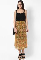 MEEE Mustard Yellow Colored Printed Maxi Dress