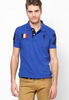 Monteil & Munero Blue Solid Polo T-Shirts