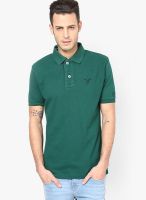 Monteil & Munero Green Solid Polo T-Shirts