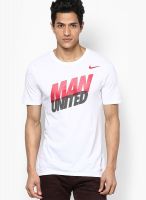 Nike Manchester United White Football Round Neck T-Shirt