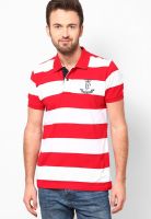 Pepe Jeans Red Striped Polo T-Shirts