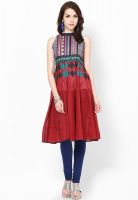 Peppertree Maroon Printed Kurta