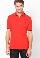 Puma Red Solid Polo T-Shirts