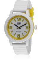 Q&Q VR10J010Y White/Yellow Analog Watch