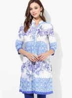 Rain & Rainbow Blue Printed Kurta