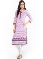 Rain & Rainbow Lilac Printed Kurta