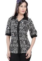 Raindrops Black Printed Shirt