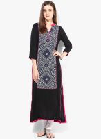 Raindrops Pink Paisley Print Rayon Kurta