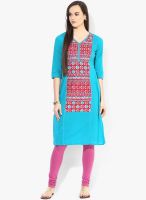 Rangmanch By Pantaloons Blue Printed Kurtas