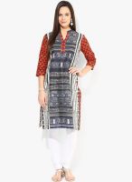 Rangmanch By Pantaloons Blue Printed Kurtas