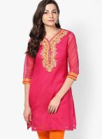 Rangriti Pink Embroidered Kurtas