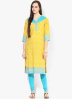 Rangriti Yellow Printed Kurta