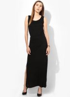 Rattrap Black Colored Solid Maxi Dress