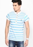 Ringspun Blue Striped Polo T-Shirts