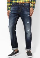 Rookies Washed Blue Slim Fit Jeans