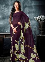 Roop Kashish Purple Printed Saree