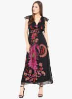 Rose Vanessa Black Colored Printed Maxi Dress