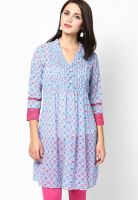 Sangria Blue Printed Kurtis