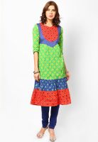 Sangria Cotton Green Kurti