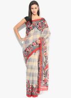 Satrang Multicoloured Printed Polyester Cotton Saree