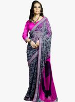 Shonaya Dark Grey Printed Saree