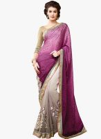 Shonaya Purple Embroidered Saree