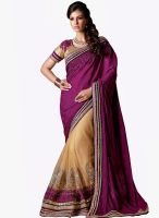 Shonaya Purple Embroidered Saree