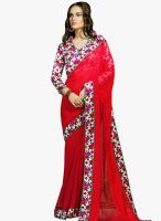 Shonaya Red Printed Saree