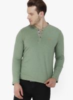 Smokestack Green Solid Henley T-Shirts