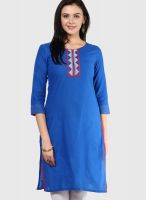 Span Blue Printed Kurtis