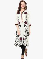 Sringam Cream Printed Kurtas