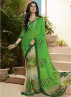 Triveni Sarees Green Printed Saree